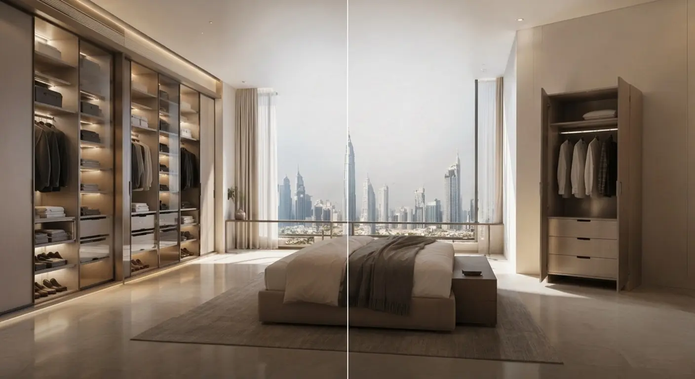 custom closet vs readymade closet dubai