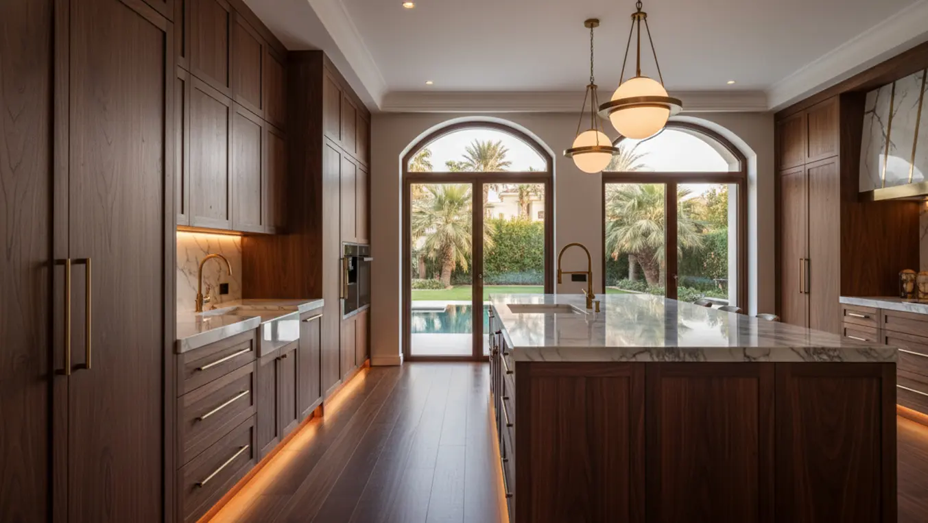 wooden kitchen cabinet for villas