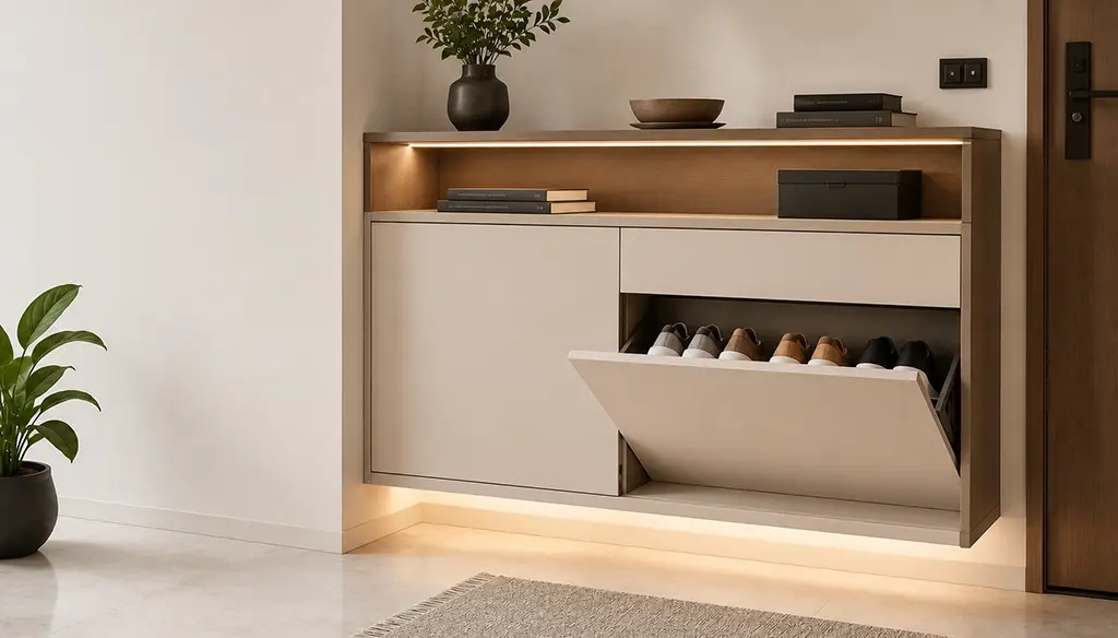 Custom Shoe Storage with Hidden Compartments