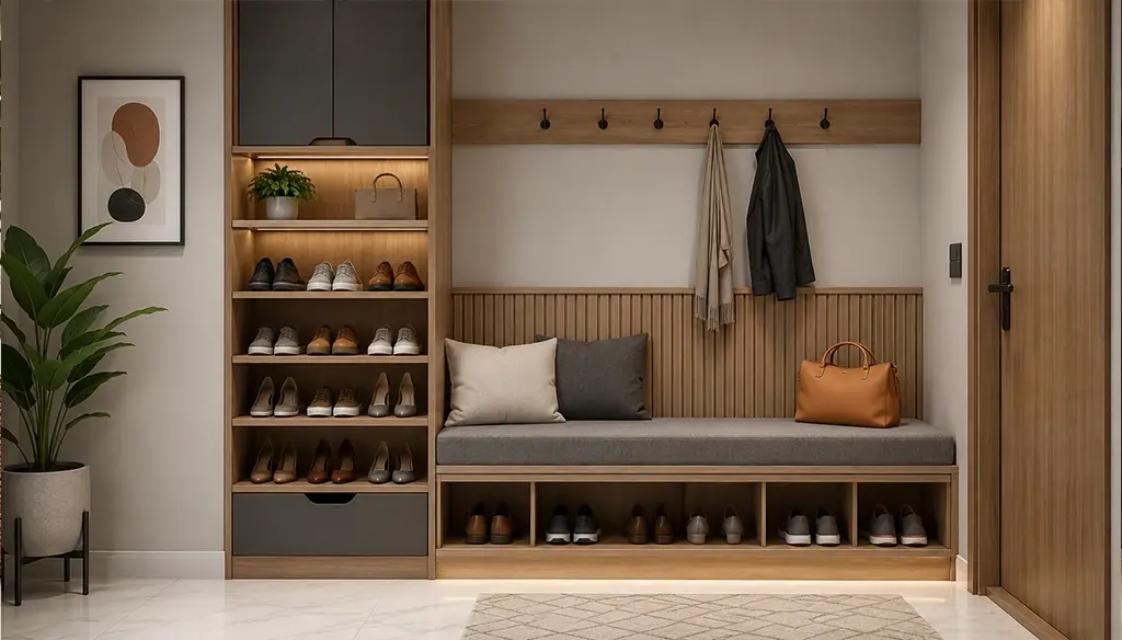 Modern Shoe Storage with Bench