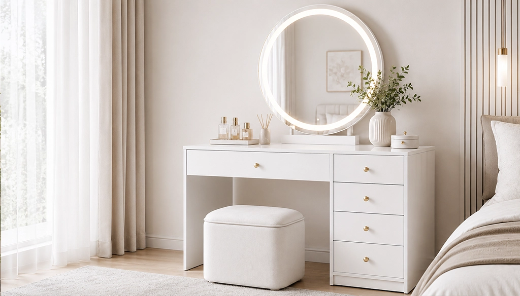 White Dressing Table for Minimalist Interiors