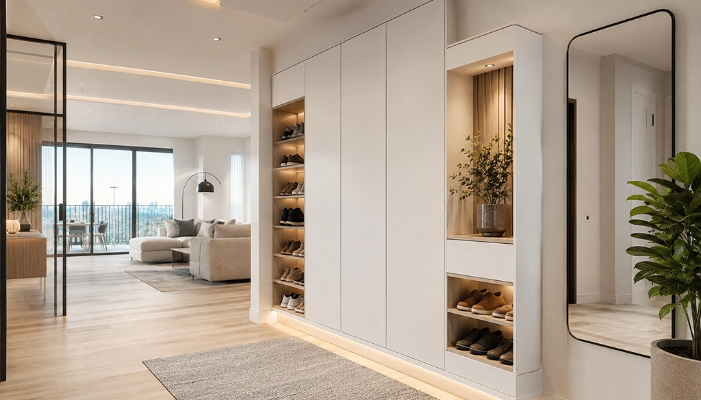White Shoe Rack for Modern Apartments