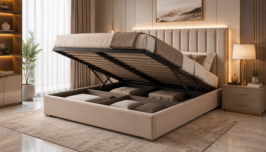 hydraulic storage bed