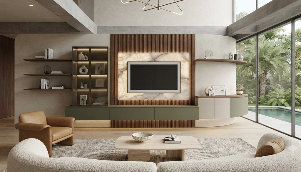 modern wall mounted entertainment unit