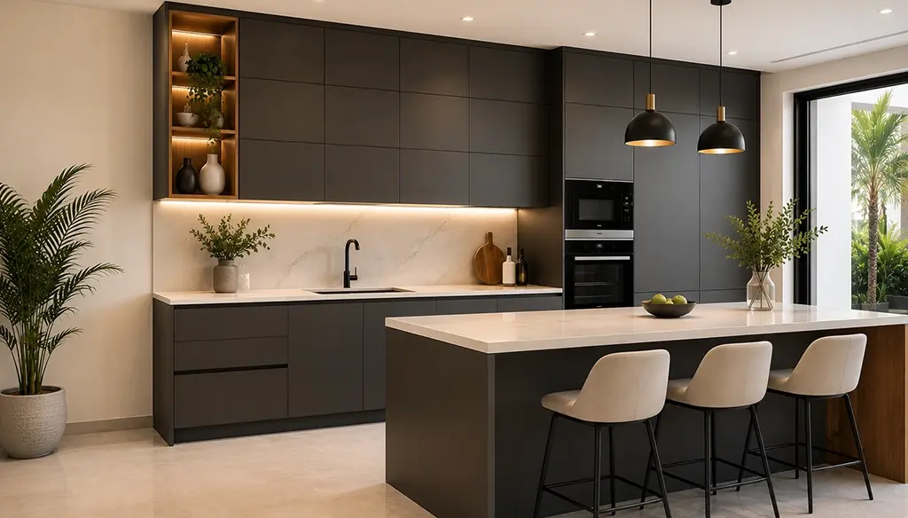 Matte Finish Kitchen Cabinets Dubai