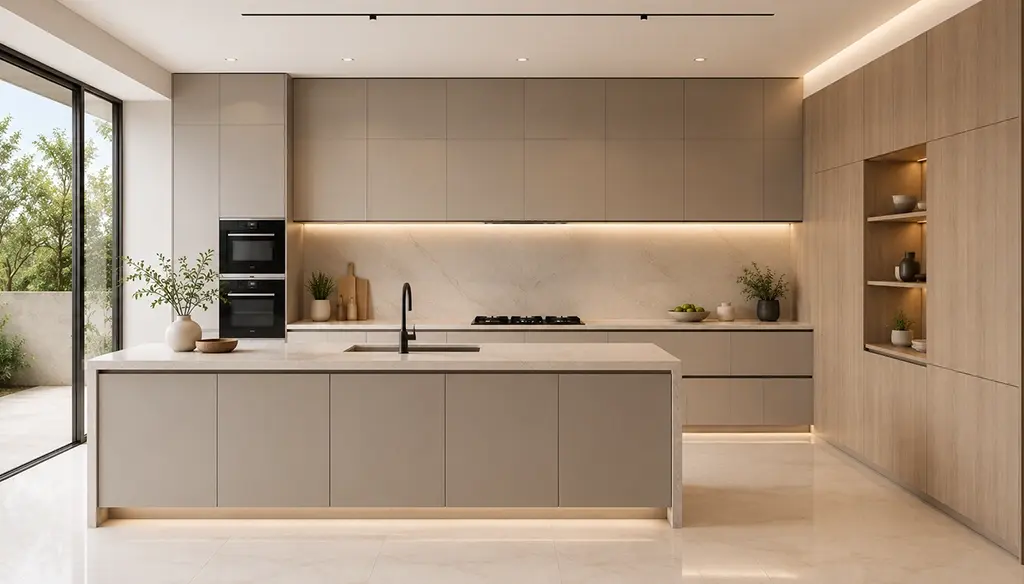 Minimalist Handleless Kitchen Cabinets Dubai