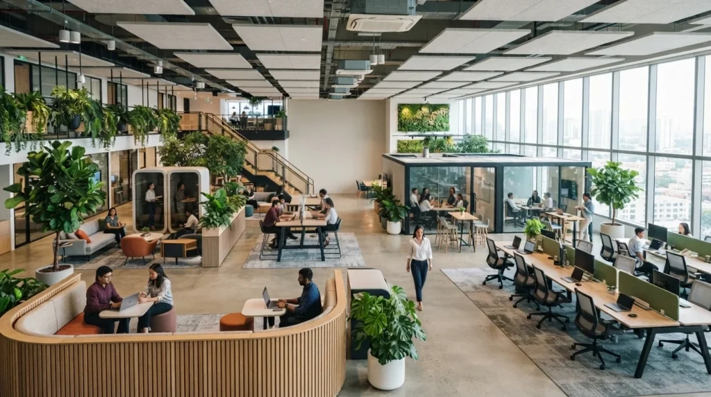 Modern office furniture ideas in a Dubai open-plan workspace
