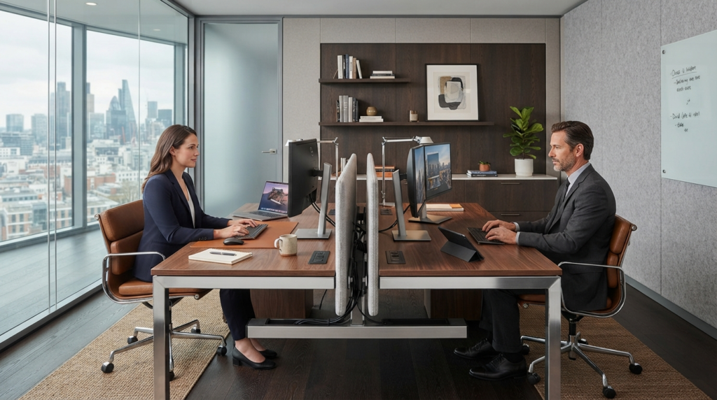 Modular office workstation with built-in storage Dubai