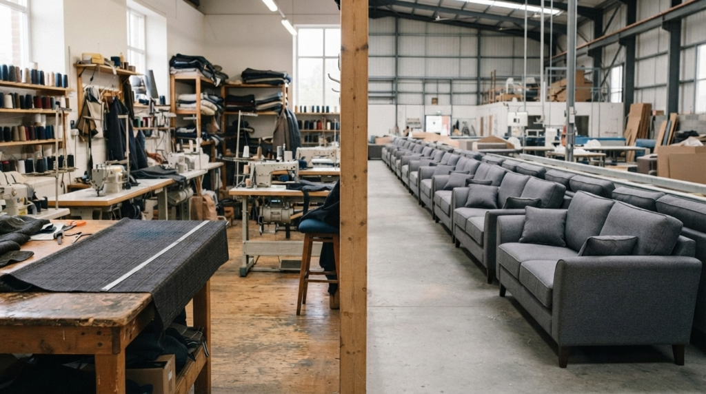 Custom sofa tailoring versus ready made sofa production comparison